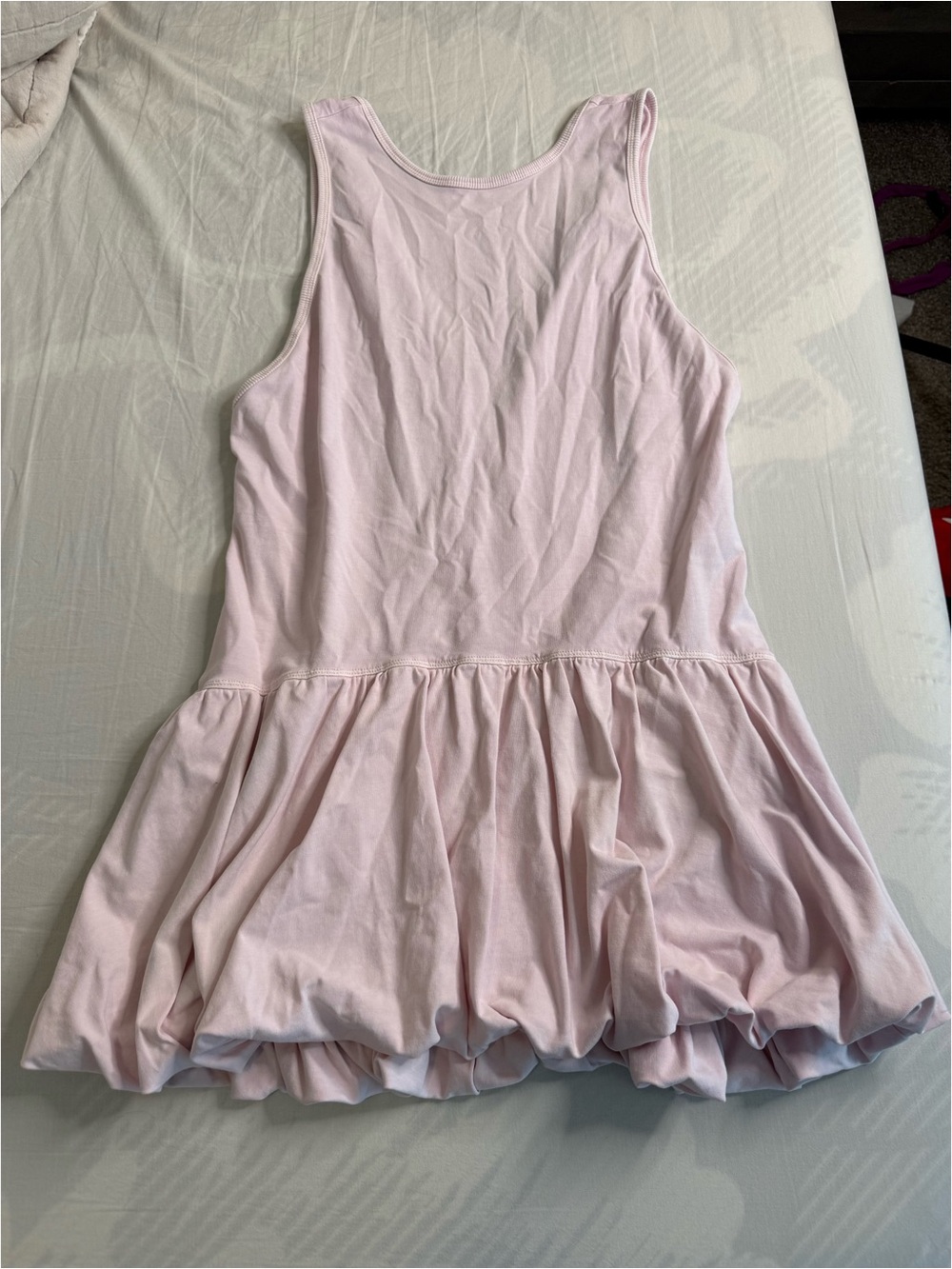Sleeveless Pink Ruffle Hem Mini Dress - Picture 3 of 5